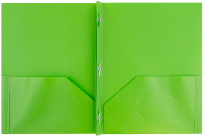Lime Green 9 x 12 Plastic Pop Folders with Clasp