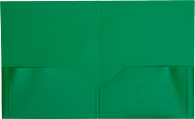Green 9 x 12 Plastic Pop Folders