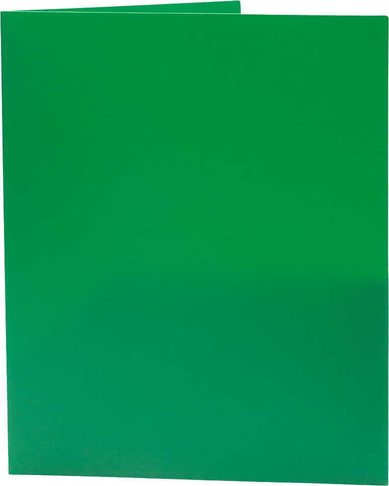 Green 9 x 12 Plastic Pop Folders