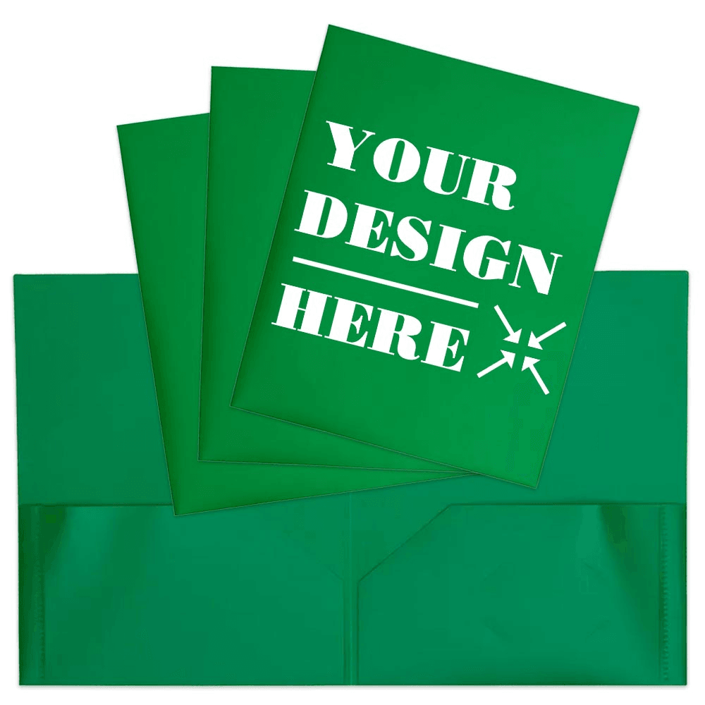 Green 9 x 12 Plastic Pop Folders