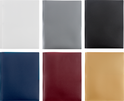 9 x 12 Plastic Pop with Clasp Folders - 6 Pack - Assorted Professional