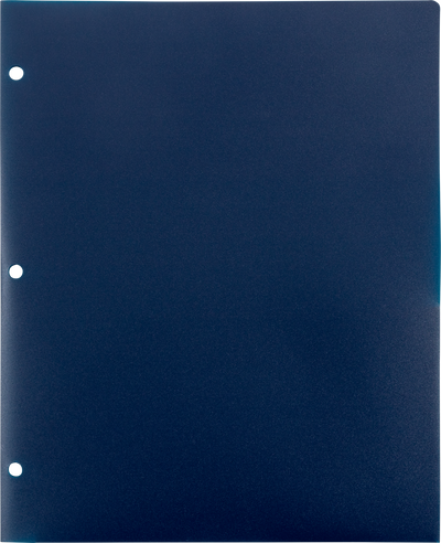 9 x 12 Plastic Pop 3 Hole Punch Folders - 6 Pack - Assorted Professional