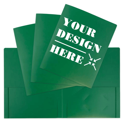 Green 9 x 12 Plastic Heavy Duty Folders