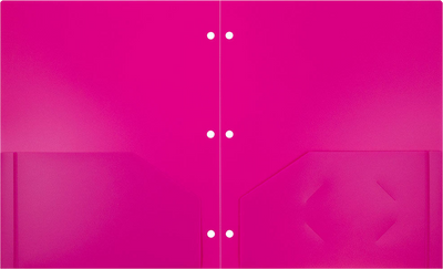 Fuchsia 9 x 12 Plastic 3 Hole Punched Duty Folders