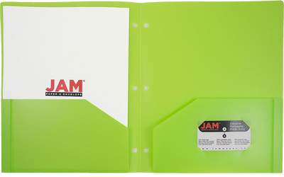 Lime Green 9 x 12 Plastic 3 Hole Punched Duty Folders