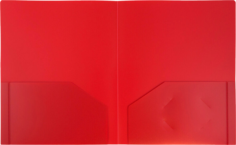Red 9 x 12 Plastic Heavy Duty Folders