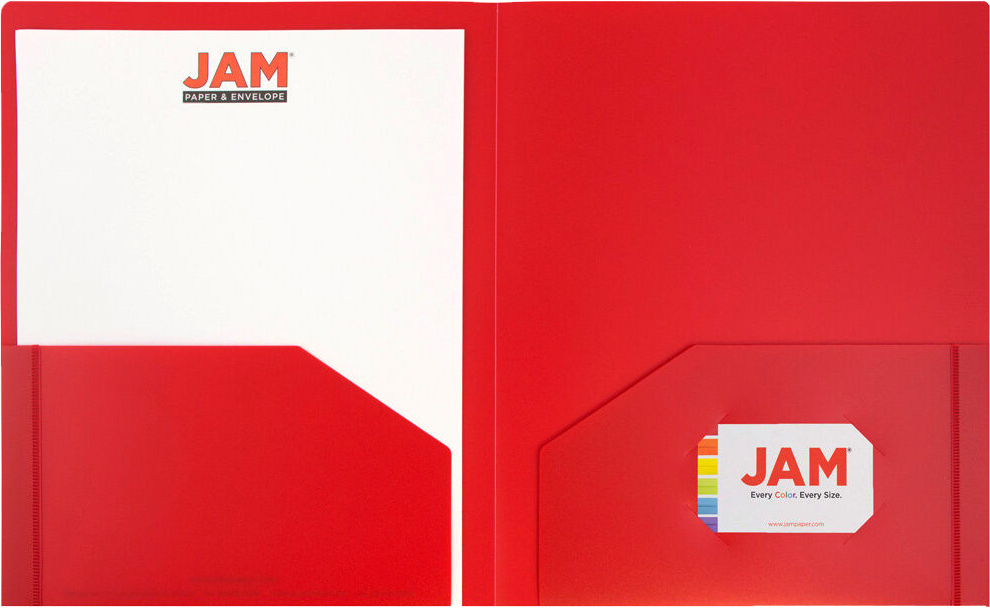 Red 9 x 12 Plastic Heavy Duty Folders