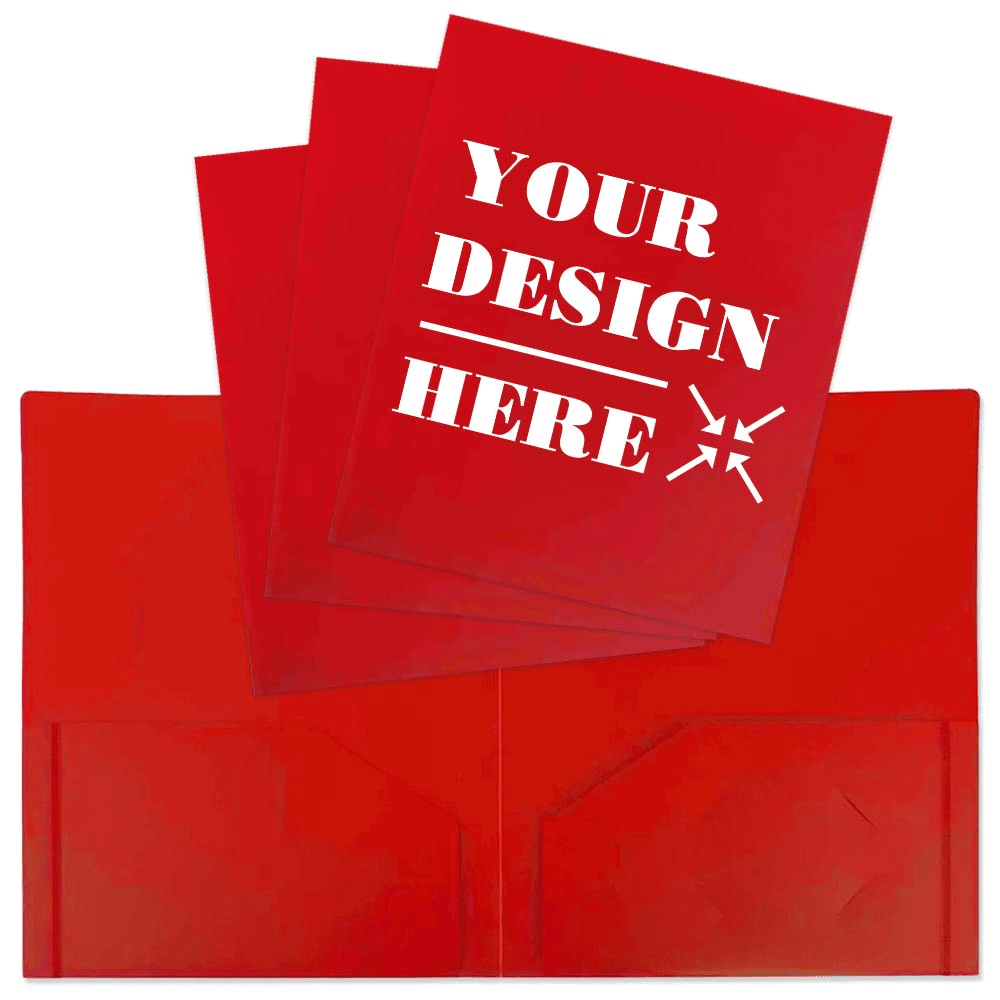Red 9 x 12 Plastic Heavy Duty Folders