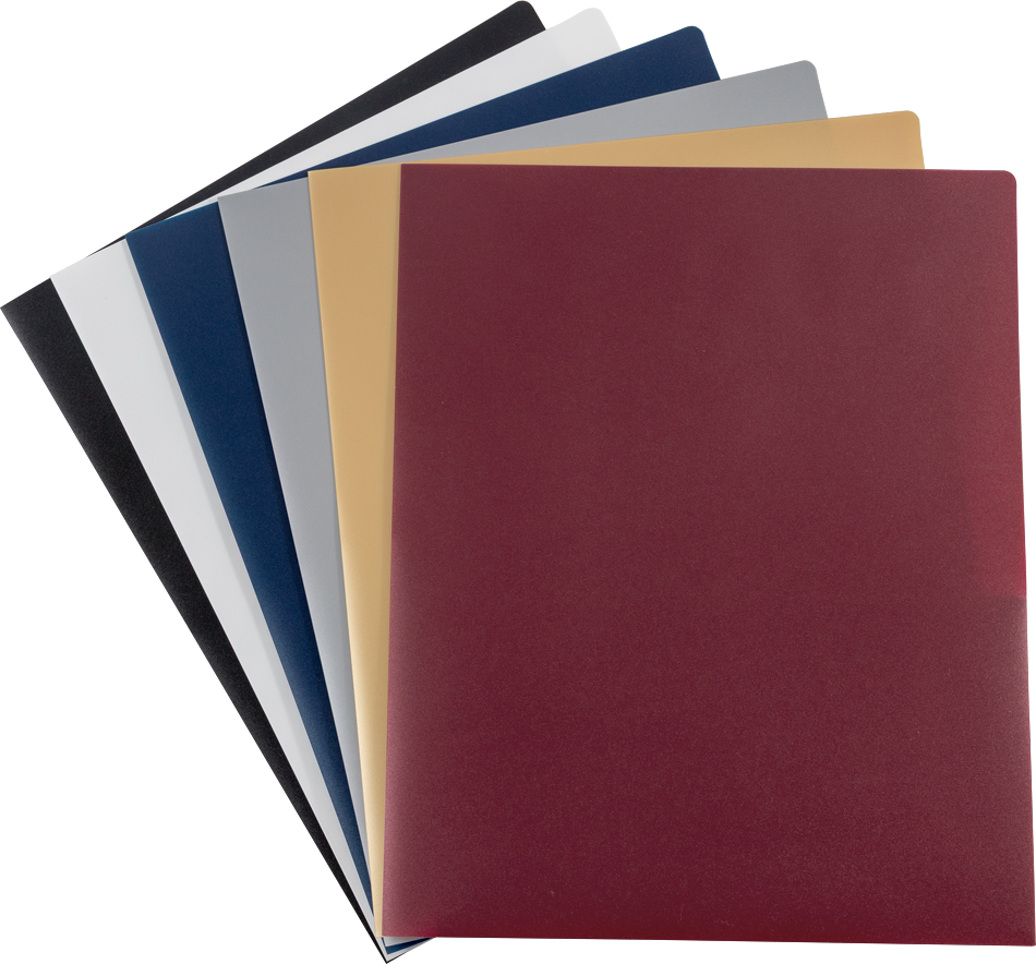 9 x 12 Plastic Pop Folders - 6 Pack - Assorted Professional