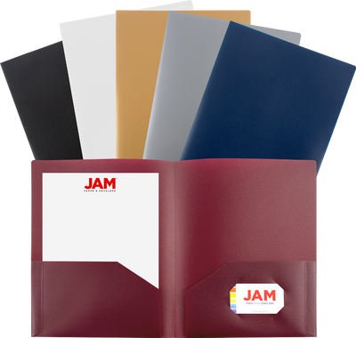 9 x 12 Plastic Pop Folders - 6 Pack - Assorted Professional