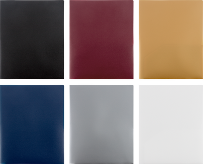 9 x 12 Plastic Pop Folders - 6 Pack - Assorted Professional