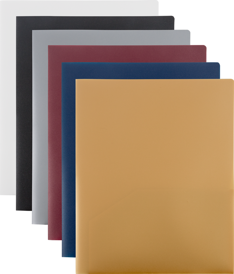 9 x 12 Plastic Pop Folders - 6 Pack - Assorted Professional