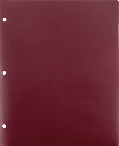 9 x 12 Plastic Heavy Duty 3 Hole Punch Folders - 6 Pack - Assorted Professional