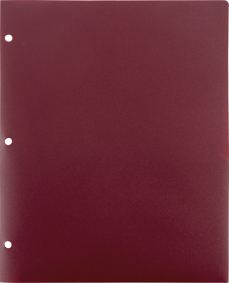 9 x 12 Plastic Heavy Duty 3 Hole Punch Folders - 6 Pack - Assorted Professional