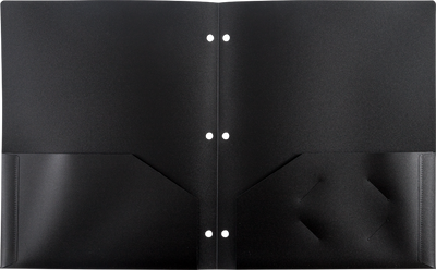9 x 12 Plastic Heavy Duty 3 Hole Punch Folders - 6 Pack - Assorted Professional