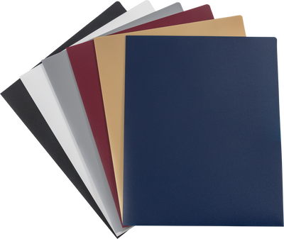 9 x 12 Plastic Heavy Duty Folders - 6 Pack - Assorted Professional