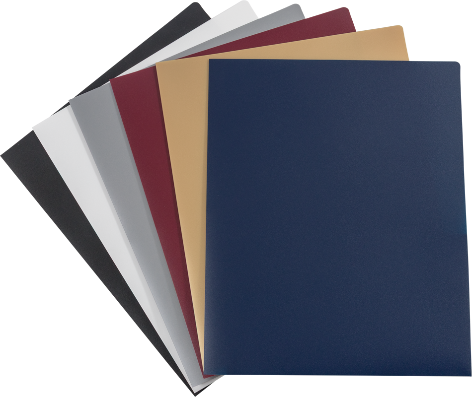 9 x 12 Plastic Heavy Duty Folders - 6 Pack - Assorted Professional