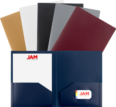 9 x 12 Plastic Heavy Duty Folders - 6 Pack - Assorted Professional