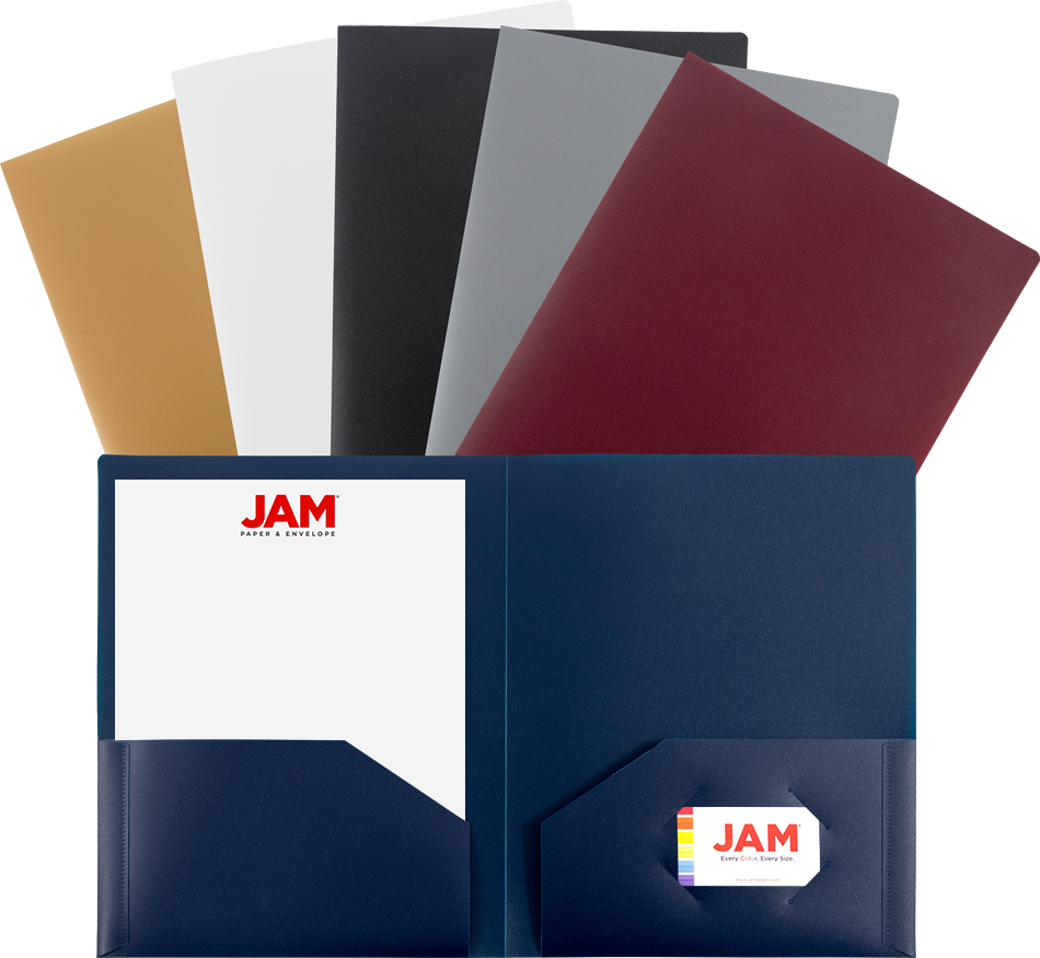 9 x 12 Plastic Heavy Duty Folders - 6 Pack - Assorted Professional