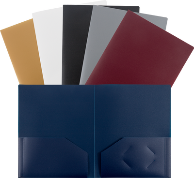 9 x 12 Plastic Heavy Duty Folders - 6 Pack - Assorted Professional