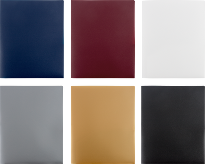 9 x 12 Plastic Heavy Duty Folders - 6 Pack - Assorted Professional