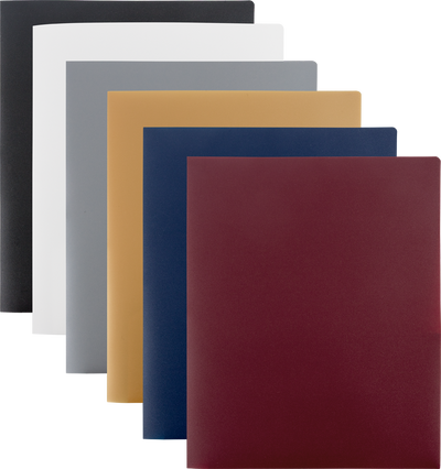 9 x 12 Plastic Heavy Duty Folders - 6 Pack - Assorted Professional