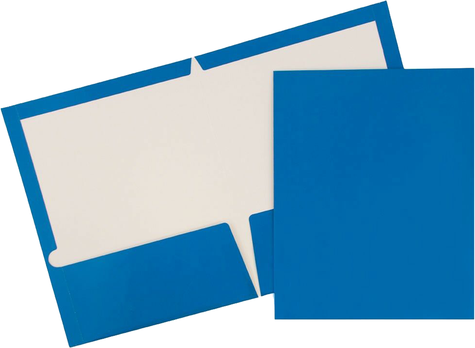 Assorted Primary Standard Glossy Folders - 6 Pack