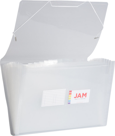 Clear Legal Size 13 Pocket Expanding Files (10 x 15)