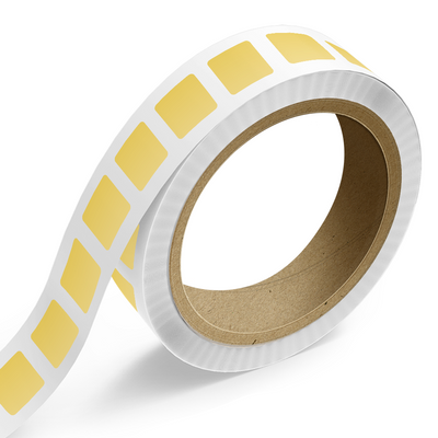 Matte Gold Foil 1 1/2 x 1 1/2 Inch Roll of Square Labels - Durable