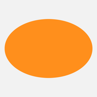 Neon Orange 1 1/2 x 2 1/2 Inch Roll of Oval Labels - Bright Adhesive