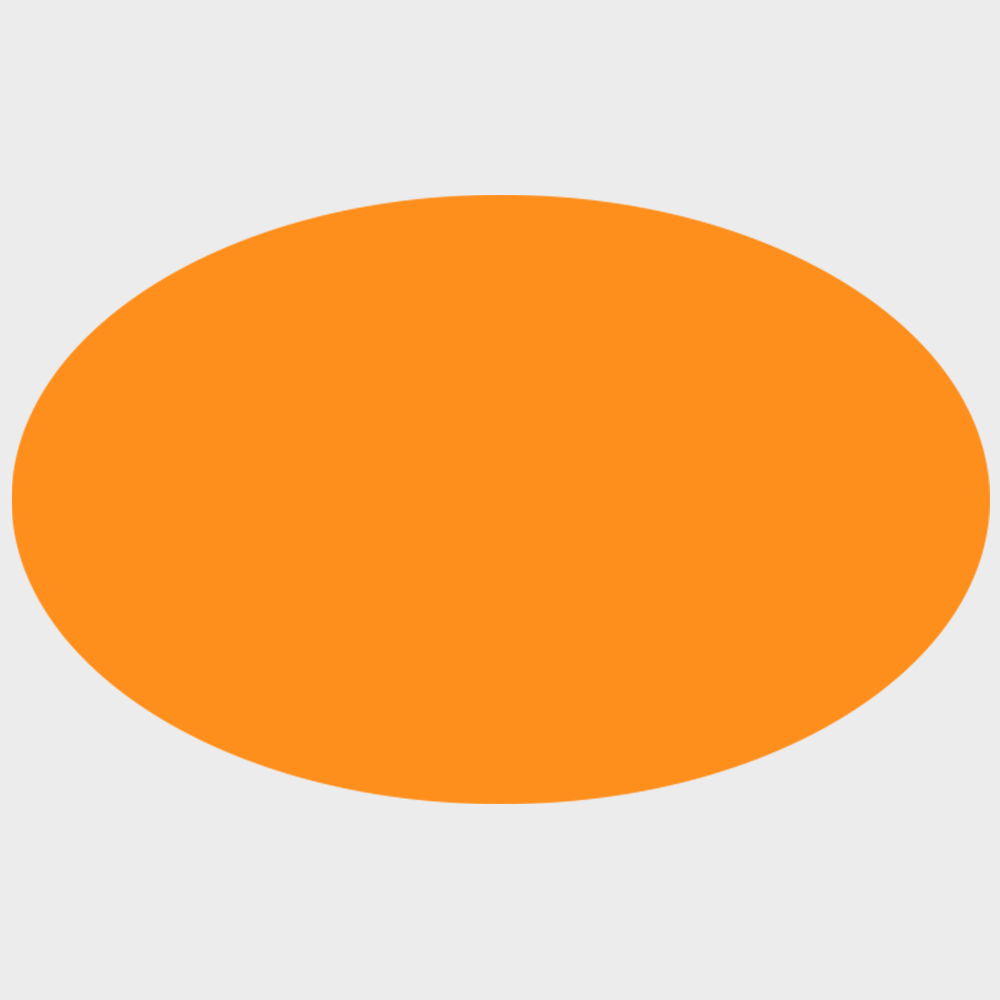 Neon Orange 1 1/4 x 2 Inch Roll of Oval Labels - Bright Adhesive