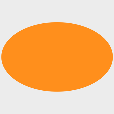 Neon Orange 1 1/4 x 2 Inch Roll of Oval Labels - Bright Adhesive
