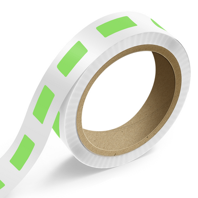 Neon Green 1 1/4 x 3 Inch Roll of Rectangle Labels - Bright Adhesive