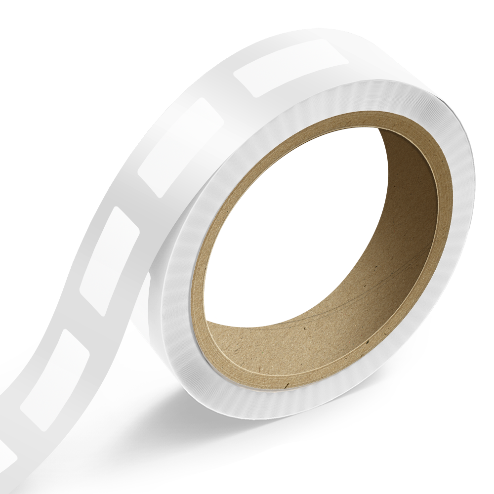 White Glossy 1 1/8 x 3 1/8 Inch Roll of Rectangle Labels