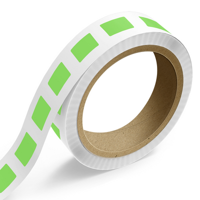 Neon Green 1 3/4 x 2 3/4 Inch Roll of Rectangle Labels - Bright Adhesive