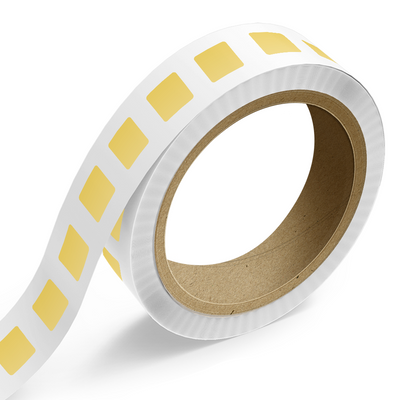 Matte Gold Foil 1 x 1 Inch Roll of Square Labels - Durable