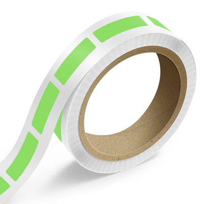 Neon Green 1 x 3 1/2 Inch Roll of Rectangle Labels - Bright Adhesive
