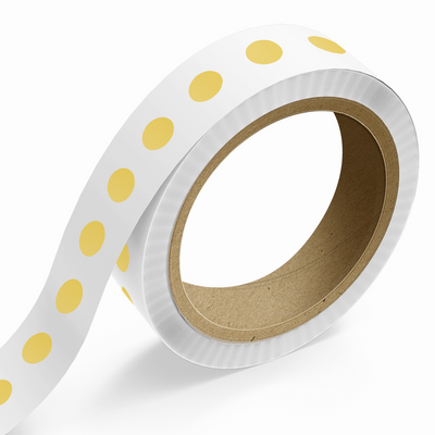 Matte Gold Foil 1/2 Inch Roll of Circular Round Labels - Durable