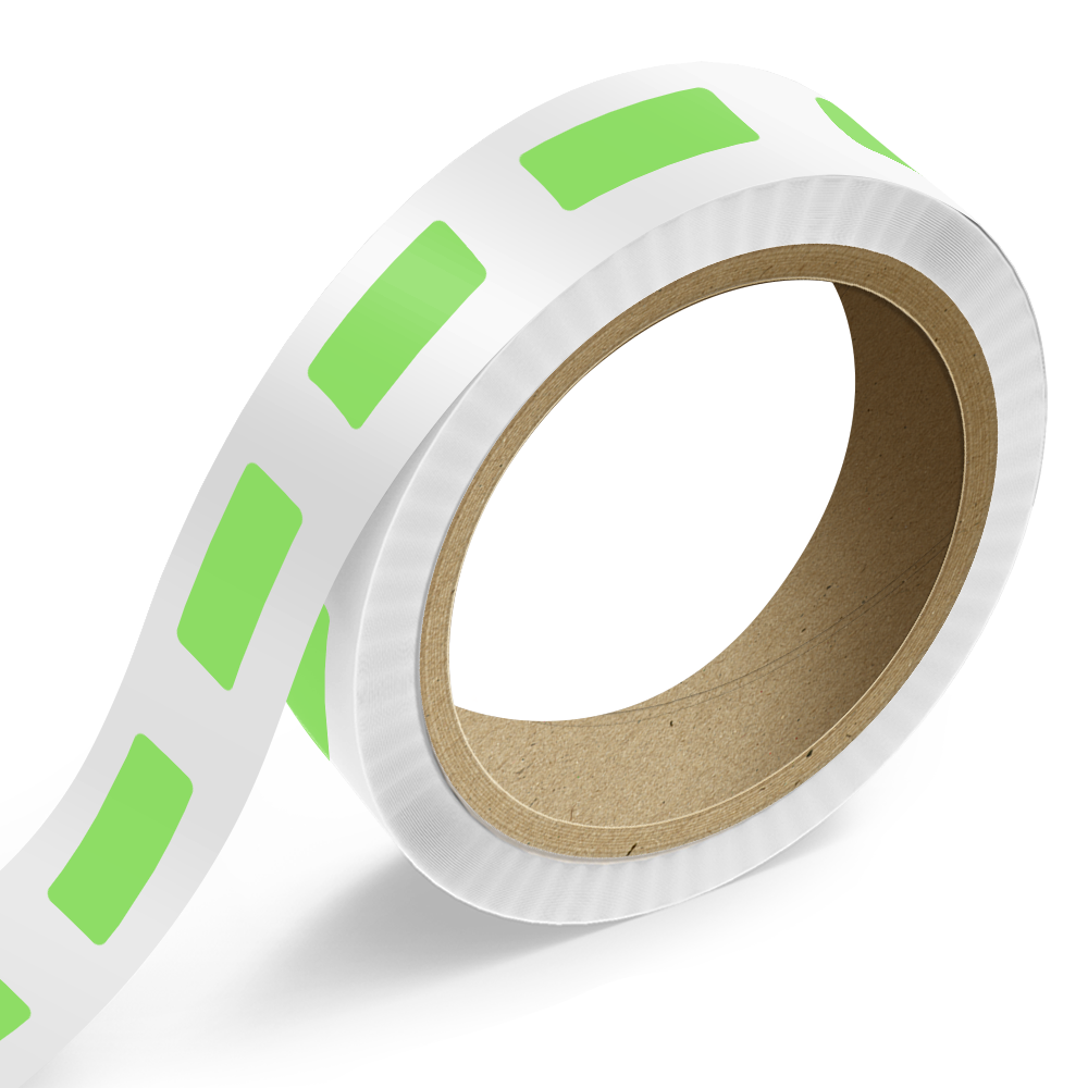 Neon Green 15/16 x 2 1/2 Inch Roll of Rectangle Labels - Bright Adhesive