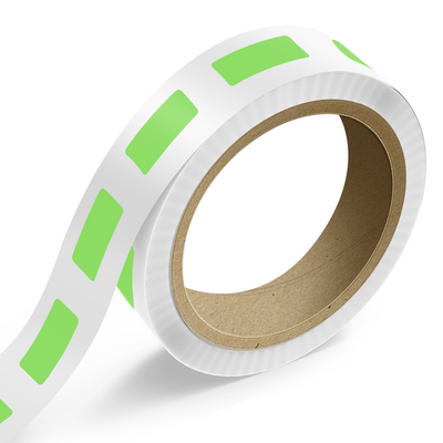 Neon Green 15/16 x 2 1/2 Inch Roll of Rectangle Labels - Bright Adhesive