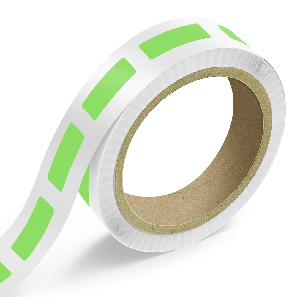 Neon Green 15/16 x 3 Inch Roll of Rectangle Labels - Bright Adhesive