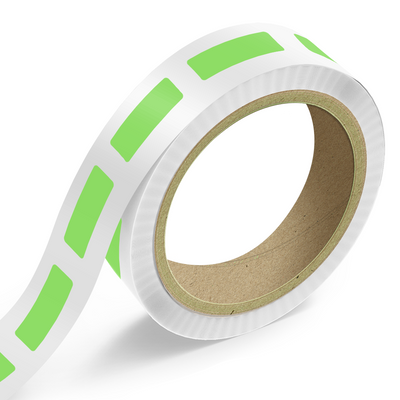Neon Green 15/16 x 3 Inch Roll of Rectangle Labels - Bright Adhesive