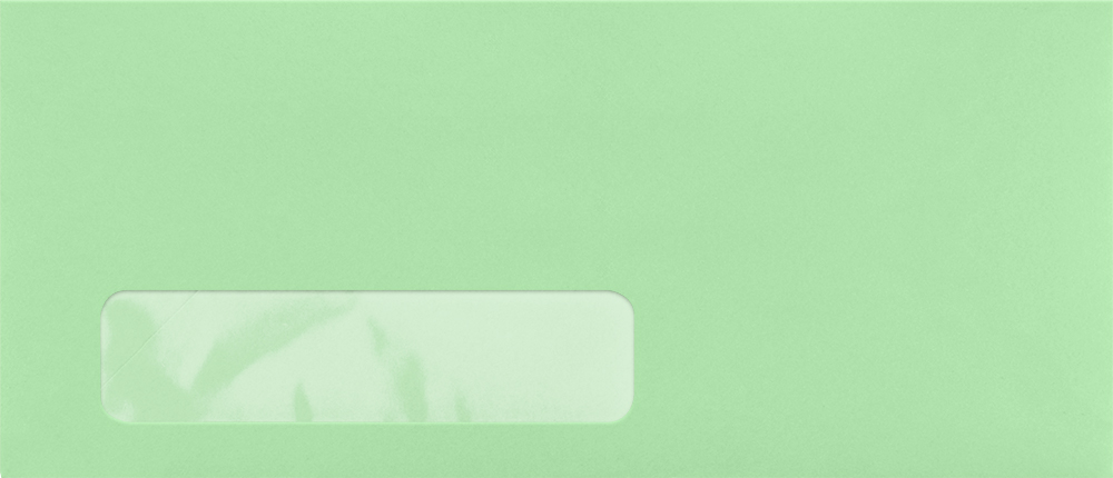Pastel Green 24lb #10 Window Envelopes (4 1/8 x 9 1/2)