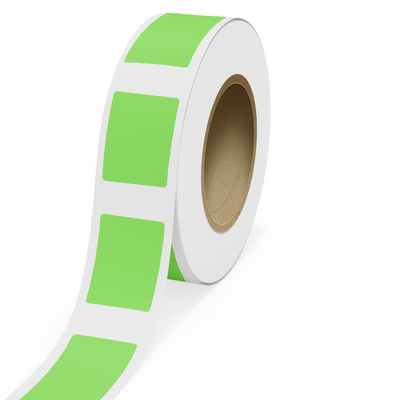 Neon Green 2 1/2 x 3 1/2 Inch Roll of Rectangle Labels - Bright Adhesive