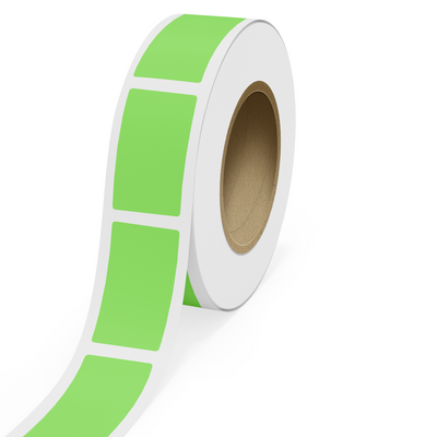 Neon Green 2 1/2 x 4 1/2 Inch Roll of Rectangle Labels - Bright Adhesive