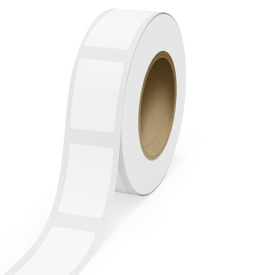Clear 2 1/2 x 4 Inch Roll of Rectangle Labels - Tear Resistant with High Gloss Film Layer