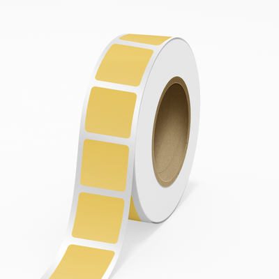 Gold Foil 2 3/4 x 2 3/4 Inch Roll of Square Labels - Durable with Metallic Finish