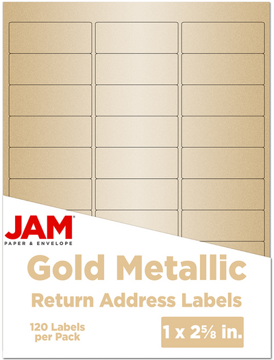 Gold Metallic 1 x 2 5/8 Return Address Labels