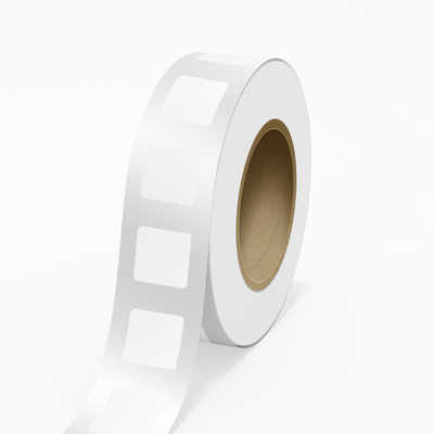 White Glossy 2 x 2 Inch Roll of Square Labels