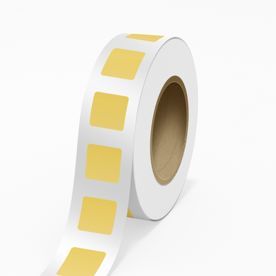 Matte Gold Foil 2 x 2 Inch Roll of Square Labels - Durable